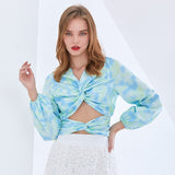 Backless Knotted Blouse in colors