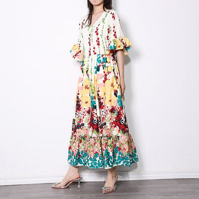 Garden Blooms Boho Maxi Dress