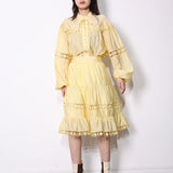 Midi Skirt and Blousy Top Set in colors