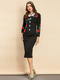 BRIDGETTE Embroidered Vintage Midi Dress