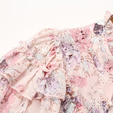 CARMINA Pastel Florals Ruffled Midi Dress