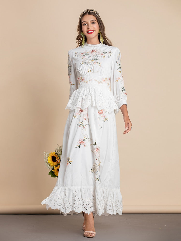 DEANNA Embroidered Maxi Dress in colors