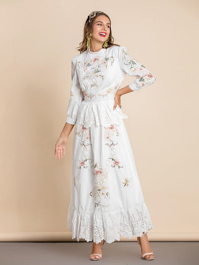 DEANNA Embroidered Maxi Dress in colors