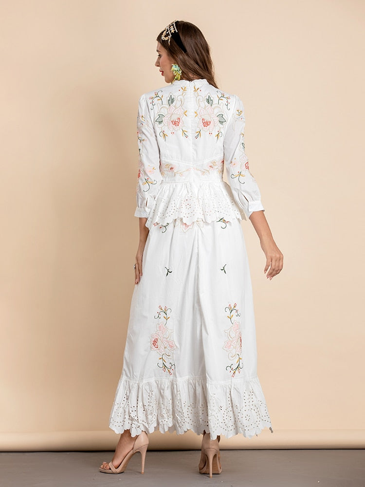 DEANNA Embroidered Maxi Dress in colors