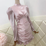 ALOISA Vintage-inspired ruched mini dress