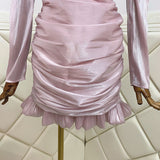 ALOISA Vintage-inspired ruched mini dress