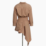 Button-down Asymmetric Mini Dress in colors