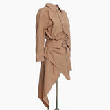 Button-down Asymmetric Mini Dress in colors