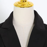 Notched Lapel Vest with drawstrings