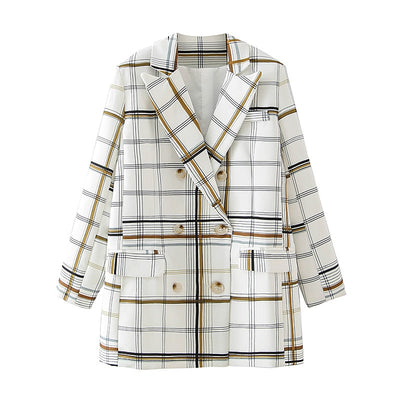 Chic and Classy Plaid Print Blazer