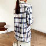 Classy Plaid Long Single-breasted Blazer