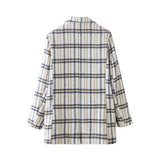 Classy Plaid Long Single-breasted Blazer