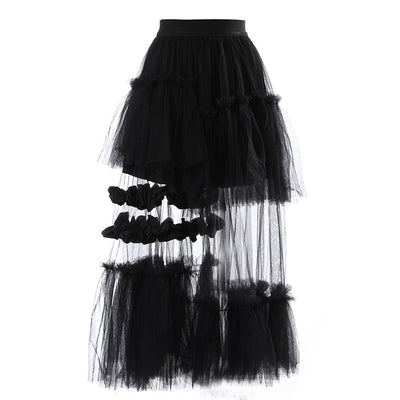 Ruffled Mesh Skirt in colors