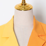 2-tone Yellow Belted Blazer