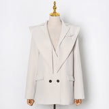Notched Lapel Double-breasted Blazer in colors
