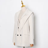 Notched Lapel Double-breasted Blazer in colors