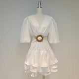 ESME Ruffled Hem Mini Dress in colors