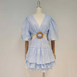 ESME Ruffled Hem Mini Dress in colors