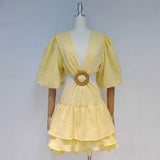 ESME Ruffled Hem Mini Dress in colors