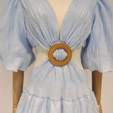 ESME Ruffled Hem Mini Dress in colors
