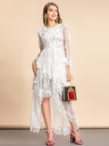 ALESSANDRA Hi-Low Hem Lace Dress