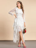 ALESSANDRA Hi-Low Hem Lace Dress