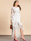 ALESSANDRA Hi-Low Hem Lace Dress