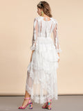 ALESSANDRA Hi-Low Hem Lace Dress