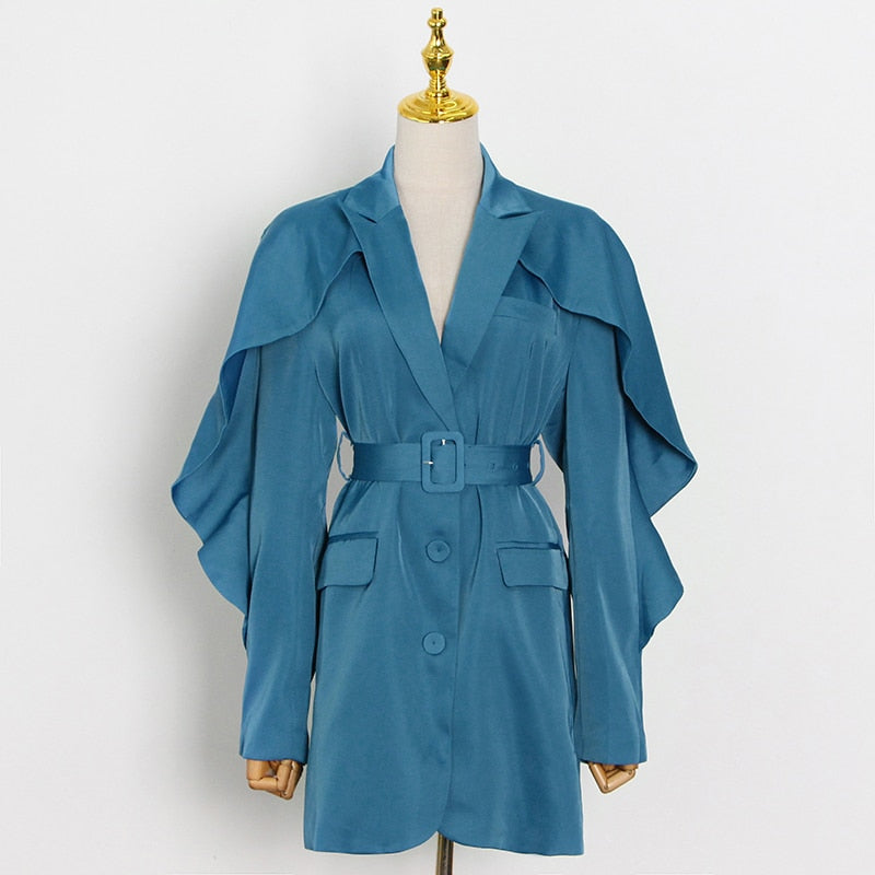 Belted Notched Lapel Coat in colors