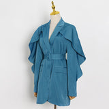 Belted Notched Lapel Coat in colors