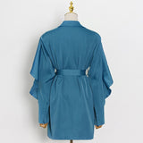 Belted Notched Lapel Coat in colors