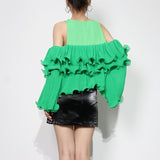 Lettuce Edge Ruffled Blouse in colors