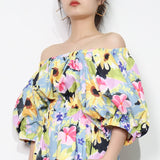 LORITA Bow-back Floral Midi Dress