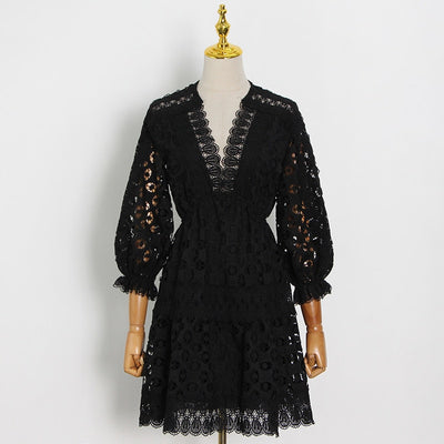 AMELIE Eyelet Lace Mini Dress in colors