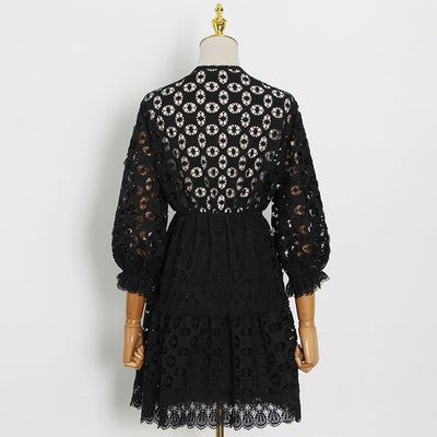 AMELIE Eyelet Lace Mini Dress in colors
