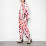 Geometric Print Blazer and Pant Set in colors