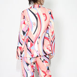 Geometric Print Blazer and Pant Set in colors