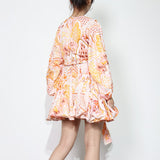 TATIANA Belted Boho Mini Dress in colors