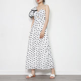 Polkadot Print One-Shoulder Maxi Dress