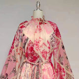 ADELAIDE Floral Print Belted Mini Dress