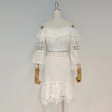 Latina Fringe Hem Blouse and Skirt Set in colors
