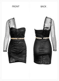 TAMARA One Shoulder Bodycon Mini Party Dress