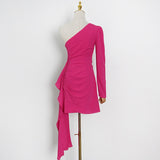 ROXY One-Shoulder Draped Mini Dress