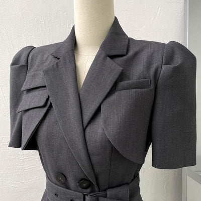 Structured Belted Mini Dress