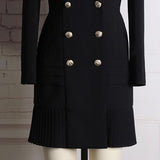 KARISSA Classy Pleated Hem Blazer Dress in colors