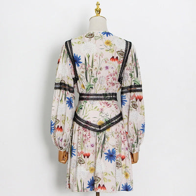 Prairie Chic Floral Print Midi Dress