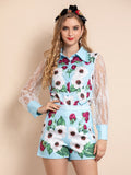 Charming Florals Collared Shirt and Shorts Set