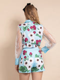 Charming Florals Collared Shirt and Shorts Set