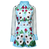 Charming Florals Collared Shirt and Shorts Set