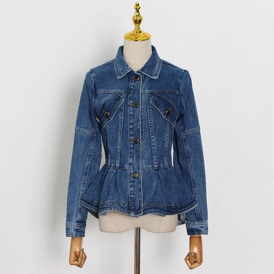 Peplum Denim Jacket in colors